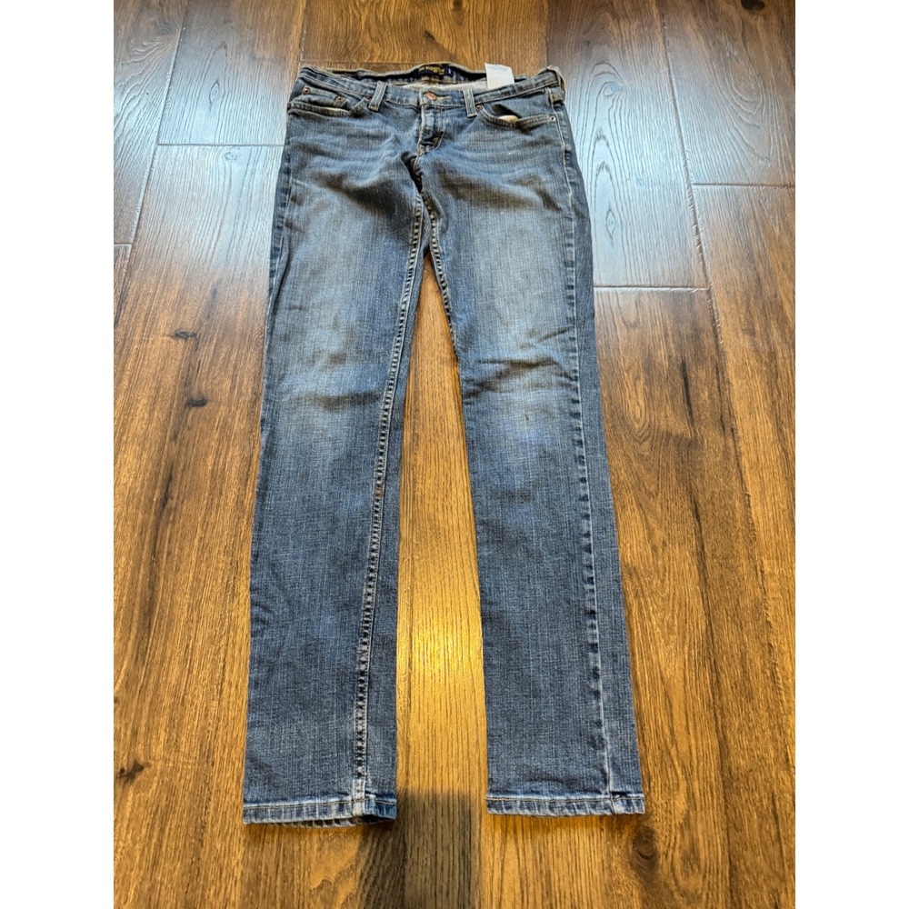Levis 524 Too Superlow Skinny Jeans Medium Wash Blue Denim Low Rise Size 9M